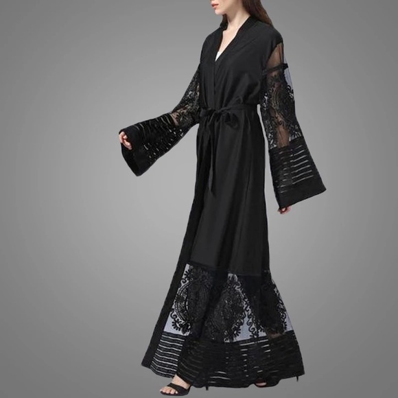 Black Turkish Kimono Duster - Picture 3 of 5